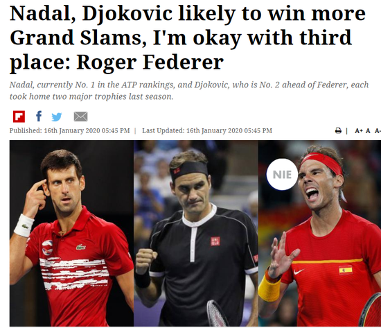 费德勒:我已经38岁 没资格成澳网夺冠大热 德纳能赢更多大满贯 费德勒:我已经38岁 没资格成澳网夺冠大热 德纳能赢更多大满贯