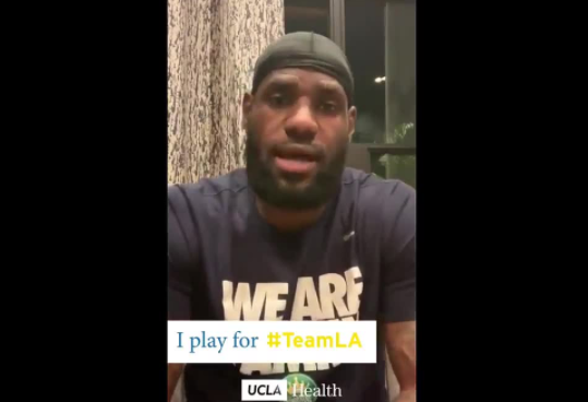 詹姆斯发视频致敬新冠疫情医务人员:你们是真正值得赞美的人 大爱 詹姆斯发视频致敬新冠疫情医务人员:你们是真正值得赞美的人 大爱