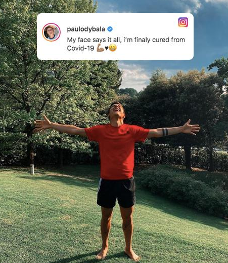 迪巴拉46天4次阳性后终于战胜新冠! 近期连续两次检测均为阴性 迪巴拉46天4次阳性后终于战胜新冠! 近期连续两次检测均为阴性