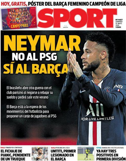 体育报:内马尔拒绝降薪 西媒:他想施压巴黎以完成离队 体育报:内马尔拒绝降薪 西媒:他想施压巴黎以完成离队