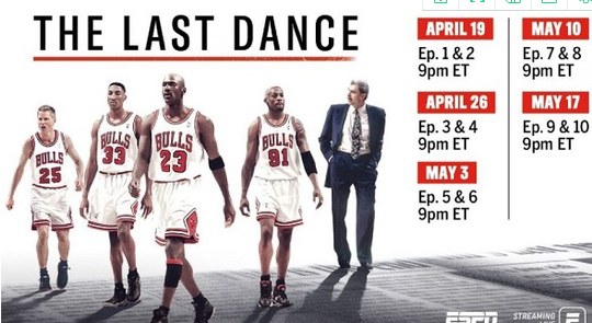 乔丹纪录片《最后之舞》破收视纪录 10集平均观看人数达560万 乔丹纪录片《最后之舞》破收视纪录 10集平均观看人数达560万