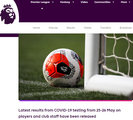 英超公布:第3轮新冠检测1008人参加3家俱乐部4人为阳性 英超公布:第3轮新冠检测1008人参加3家俱乐部4人为阳性