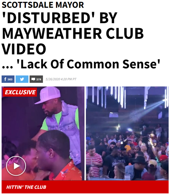 梅威瑟携女友无视禁令夜店狂欢 市长直言“缺乏常识和责任” 梅威瑟携女友无视禁令夜店狂欢 市长直言“缺乏常识和责任”