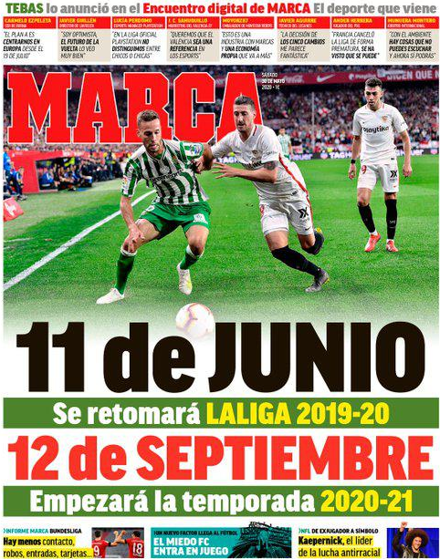 西甲官宣:本赛季6月11日重启 9月12日开启新赛季 西甲官宣:本赛季6月11日重启 9月12日开启新赛季