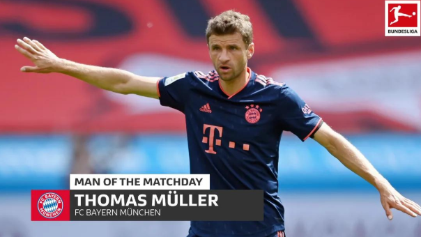 德甲官方:穆勒单季20次助打破德甲纪录 KO德布劳内 德甲官方:穆勒单季20次助打破德甲纪录 KO德布劳内