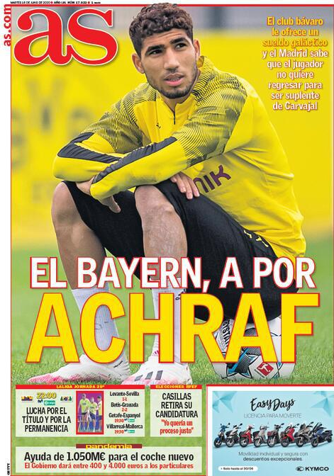 拜仁曼城多队争抢德甲最速边路阿什拉夫 皇马开价6千万欧 拜仁曼城多队争抢德甲最速边路阿什拉夫 皇马开价6千万欧