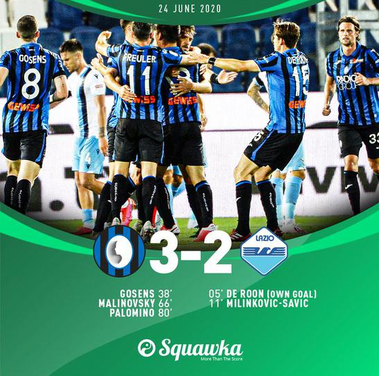 意甲-亚特兰大3-2大逆转拉齐奥 尤文1分优势变4分领跑意甲 意甲-亚特兰大3-2大逆转拉齐奥 尤文1分优势变4分领跑意甲