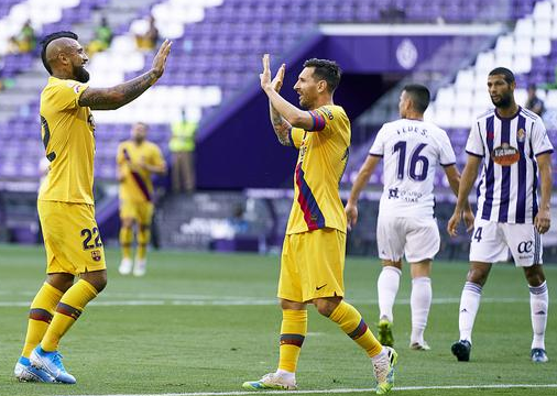 西甲-巴萨1-0小胜巴拉多利德 比达尔破门梅西双20创纪录 西甲-巴萨1-0小胜巴拉多利德 比达尔破门梅西双20创纪录