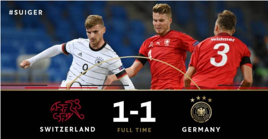 欧国联-京多安贴地斩维尔纳失良机 德国1-1客平瑞士 欧国联-京多安贴地斩维尔纳失良机 德国1-1客平瑞士