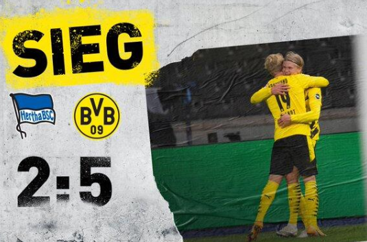 德甲-多特蒙德5-2击败柏林赫塔 哈兰德大四喜穆科科迎首秀 德甲-多特蒙德5-2击败柏林赫塔 哈兰德大四喜穆科科迎首秀