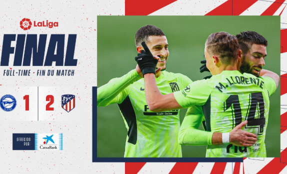 西甲-马竞2-1阿拉维斯重回榜首 苏亚雷斯传射+绝杀 西甲-马竞2-1阿拉维斯重回榜首 苏亚雷斯传射+绝杀