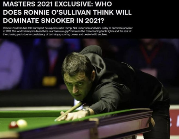 奥沙利文钦定斯诺克新三巨头:丁俊晖将成为配角 奥沙利文钦定斯诺克新三巨头:丁俊晖将成为配角