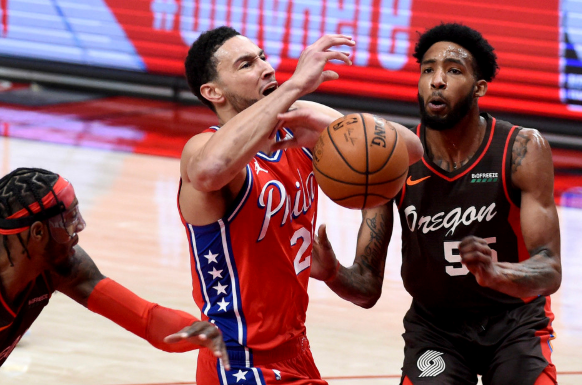 恩比德空砍35分利拉德29分 开拓者5人上双118-114险胜76人 恩比德空砍35分利拉德29分 开拓者5人上双118-114险胜76人