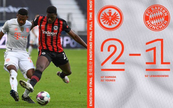 德甲-拜仁1-2不敌法兰克福 莱万破门难救主镰田大地建功 德甲-拜仁1-2不敌法兰克福 莱万破门难救主镰田大地建功