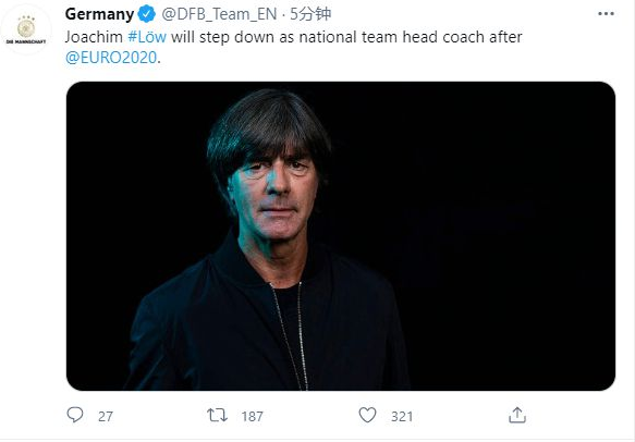 德国足协:勒夫2020欧洲杯结束后将不再执教德国队 德国足协:勒夫2020欧洲杯结束后将不再执教德国队