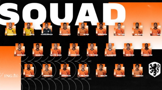 荷兰队大名单:德容德里赫特领衔 维纳尔杜姆在列 荷兰队大名单:德容德里赫特领衔 维纳尔杜姆在列