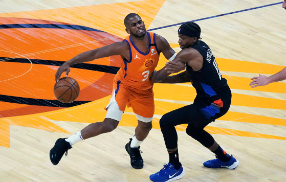 保罗17+11+6兰德尔两双 太阳7人得分上双以128-105擒尼克斯 保罗17+11+6兰德尔两双 太阳7人得分上双以128-105擒尼克斯