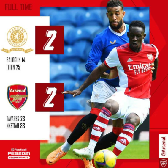 热身赛-阿森纳2-2格拉斯哥流浪者 新援首秀+处子球奥巴梅扬失空门 热身赛-阿森纳2-2格拉斯哥流浪者 新援首秀+处子球奥巴梅扬失空门