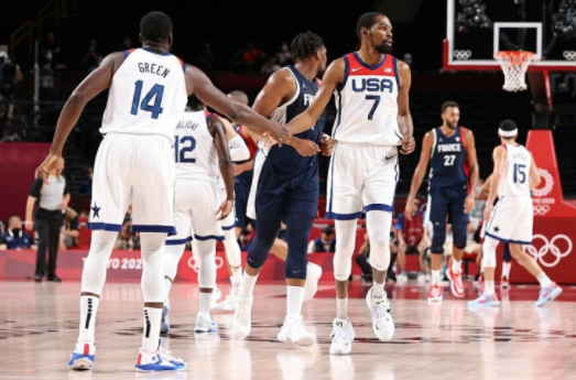 奥运男篮-美国87-82力克法国夺得冠军 杜兰特29+6 塔图姆19+7 奥运男篮-美国87-82力克法国夺得冠军 杜兰特29+6 塔图姆19+7