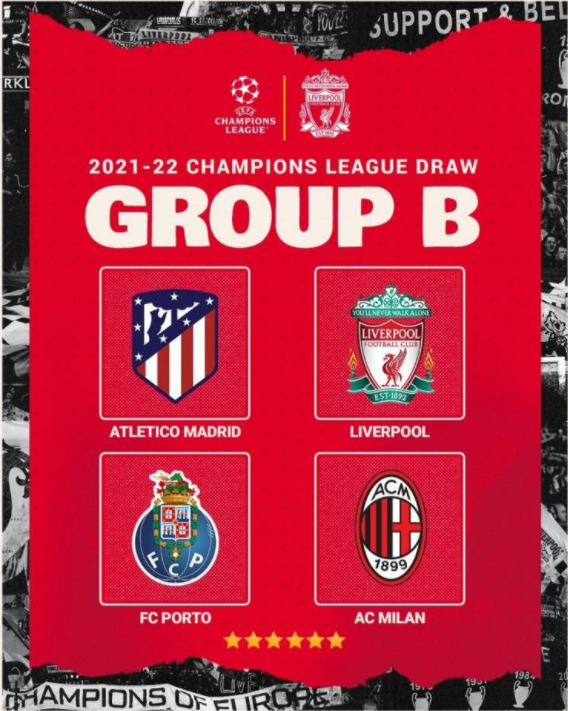 欧冠-B组解签:利物浦米兰冤家路窄 马竞陷死亡之组 欧冠-B组解签:利物浦米兰冤家路窄 马竞陷死亡之组