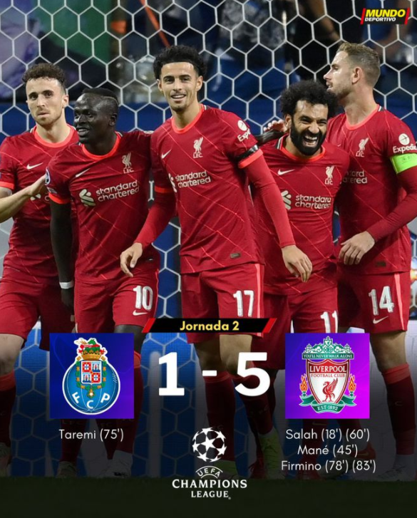 欧冠-利物浦5-1大胜波尔图领跑 萨拉赫菲尔米诺双响 欧冠-利物浦5-1大胜波尔图领跑 萨拉赫菲尔米诺双响