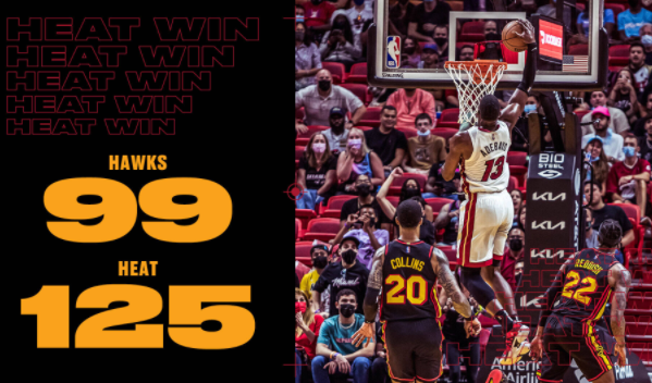 特雷-杨仅打两节热火125-99大胜老鹰 希罗26分洛瑞首秀7助攻 特雷-杨仅打两节热火125-99大胜老鹰 希罗26分洛瑞首秀7助攻