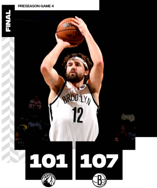 篮网季前赛收官战107-101胜森林狼 杜兰特19+7哈登14助攻 篮网季前赛收官战107-101胜森林狼 杜兰特19+7哈登14助攻