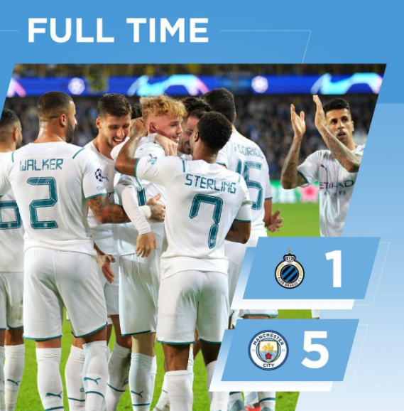 欧冠-曼城5-1布鲁日 马赫雷斯双响坎塞洛沃克破门 欧冠-曼城5-1布鲁日 马赫雷斯双响坎塞洛沃克破门