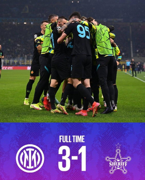 欧冠-国际米兰3-1谢里夫 哲科传射比达尔德弗赖破门 欧冠-国际米兰3-1谢里夫 哲科传射比达尔德弗赖破门