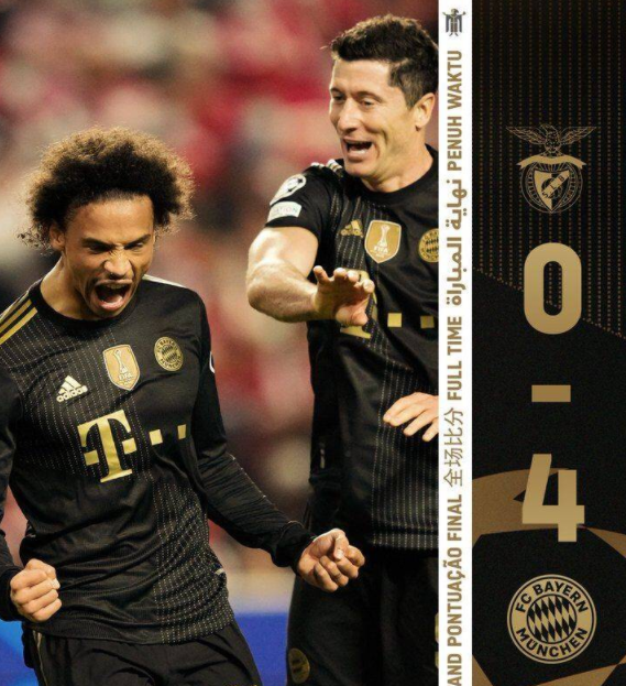 欧冠-拜仁慕尼黑4-0本菲卡三连胜 萨内两射一传莱万建功 欧冠-拜仁慕尼黑4-0本菲卡三连胜 萨内两射一传莱万建功