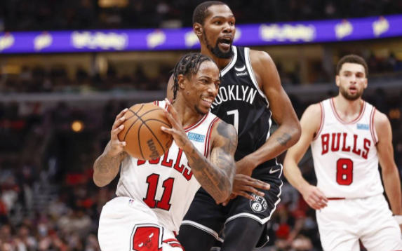 篮网95-118不敌公牛终结5连胜 杜兰特38+10德罗赞28分 篮网95-118不敌公牛终结5连胜 杜兰特38+10德罗赞28分