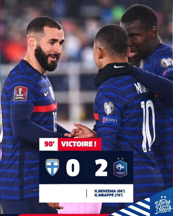 世预赛-法国2-0客胜芬兰 姆巴佩传射本泽马替补建功 世预赛-法国2-0客胜芬兰 姆巴佩传射本泽马替补建功