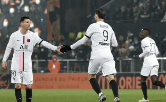 法甲-巴黎1-1洛里昂 梅西中框拉莫斯染红 二弟压哨破门 法甲-巴黎1-1洛里昂 梅西中框拉莫斯染红 二弟压哨破门