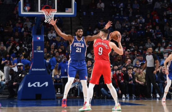 恩比德砍42+14哈里斯33分 76人117-107逆转鹈鹕取两连胜 恩比德砍42+14哈里斯33分 76人117-107逆转鹈鹕取两连胜