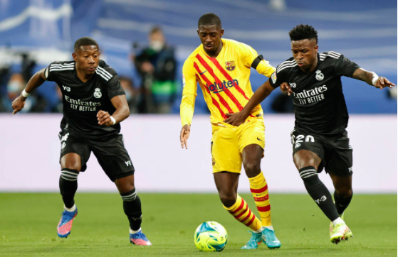 西甲-巴萨4-0完胜皇马 奥巴梅扬两传一射登贝莱两助攻 西甲-巴萨4-0完胜皇马 奥巴梅扬两传一射登贝莱两助攻