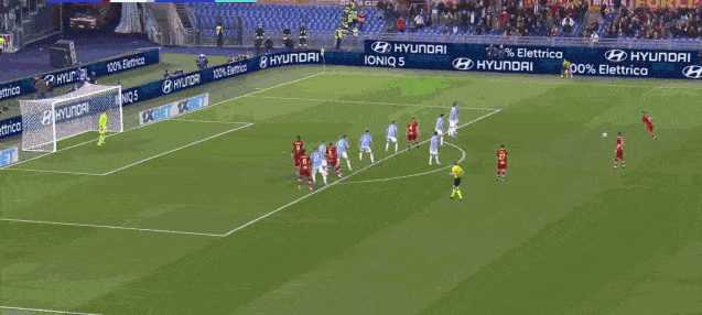 罗马核心任意球百步穿杨射蓝鹰 罗马核心任意球百步穿杨射蓝鹰