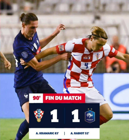 欧国联-法国1-1克罗地亚 格列兹曼失空门拉比奥破门 欧国联-法国1-1克罗地亚 格列兹曼失空门拉比奥破门