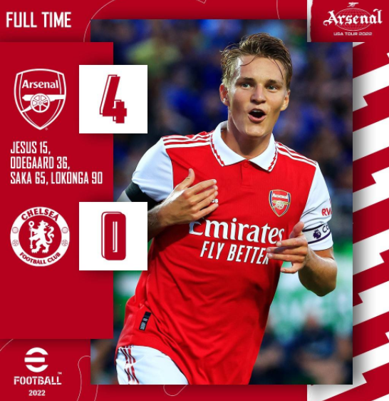 热身赛-阿森纳4-0切尔西 热苏斯破门萨卡厄德高建功 热身赛-阿森纳4-0切尔西 热苏斯破门萨卡厄德高建功