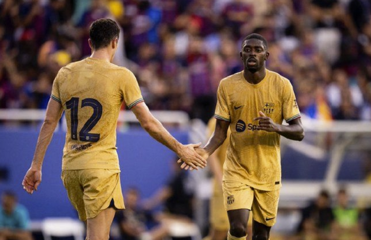 热身赛-登贝莱神仙球双响!小基恩2球 巴萨2-2尤文 热身赛-登贝莱神仙球双响!小基恩2球 巴萨2-2尤文