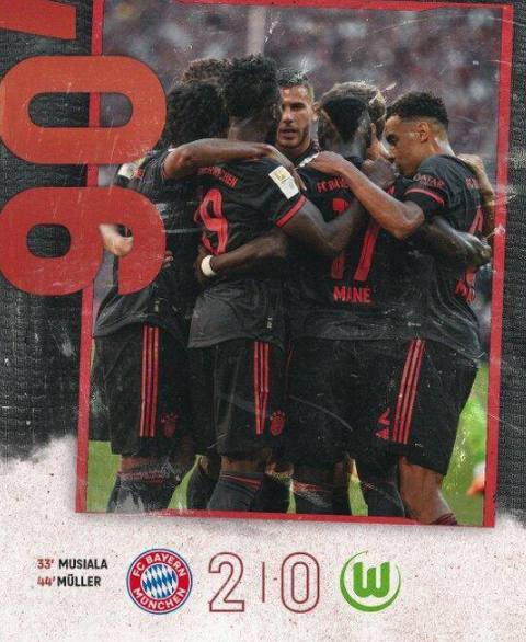 德甲-拜仁2-0沃尔夫斯堡 穆西亚拉建功基米希破门 德甲-拜仁2-0沃尔夫斯堡 穆西亚拉建功基米希破门