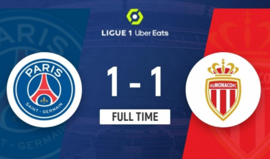 法甲-巴黎1-1摩纳哥终结连胜 沃兰德破门内马尔点射 法甲-巴黎1-1摩纳哥终结连胜 沃兰德破门内马尔点射