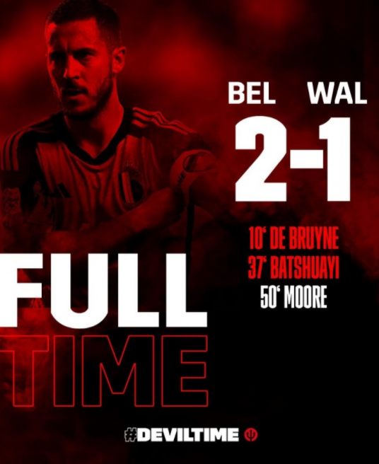 欧国联-比利时2-1战胜威尔士 德布劳内传射+中柱巴舒亚伊传射 欧国联-比利时2-1战胜威尔士 德布劳内传射+中柱巴舒亚伊传射