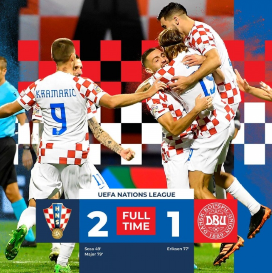 欧国联-丹麦1-2克罗地亚跌至A组第二 埃里克森世界波 欧国联-丹麦1-2克罗地亚跌至A组第二 埃里克森世界波