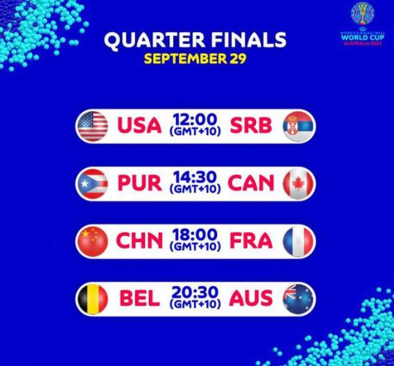 世界杯1/4决赛对阵时间:中国女篮29日16点战法国 世界杯1/4决赛对阵时间:中国女篮29日16点战法国