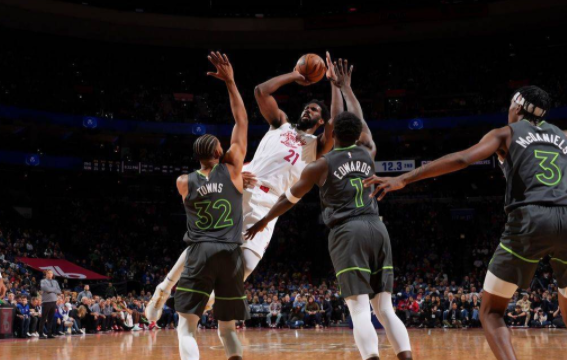 恩比德32+9+6逆转未果 华子25分森林狼112-109险胜76人 恩比德32+9+6逆转未果 华子25分森林狼112-109险胜76人