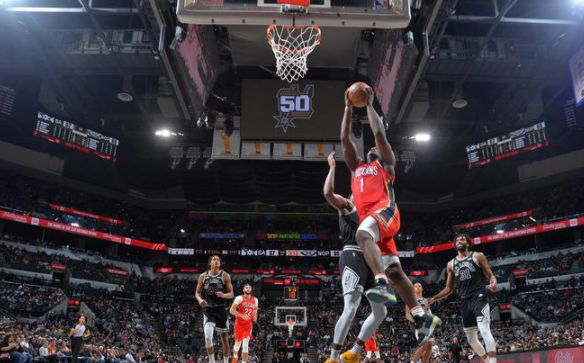 锡安30+15+8瓦塞尔25分 瓦兰两双鹈鹕117-99大胜马刺 锡安30+15+8瓦塞尔25分 瓦兰两双鹈鹕117-99大胜马刺