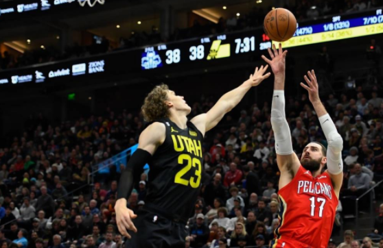 比斯利21分爵士121-100终结鹈鹕7连胜 锡安空砍26+9+5 比斯利21分爵士121-100终结鹈鹕7连胜 锡安空砍26+9+5