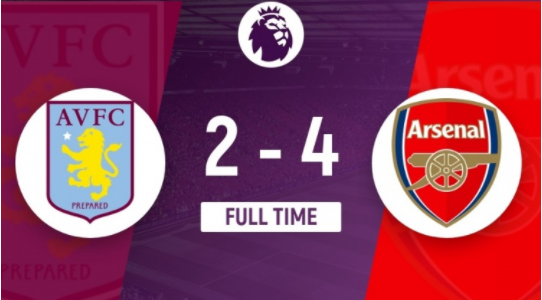 英超-阿森纳4-2逆转维拉3分领跑 若日尼奥93分钟造乌龙小马丁建功 英超-阿森纳4-2逆转维拉3分领跑 若日尼奥93分钟造乌龙小马丁建功