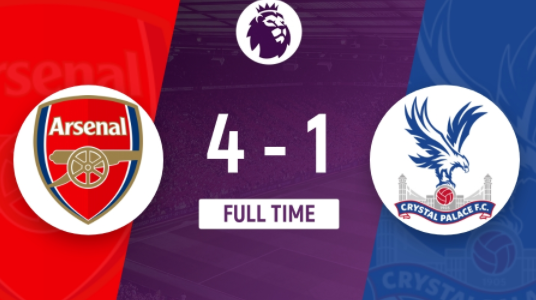 英超-阿森纳4-1战胜水晶宫8分领跑,萨卡传射马丁内利破门 英超-阿森纳4-1战胜水晶宫8分领跑,萨卡传射马丁内利破门