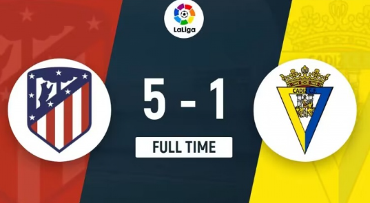 西甲-马竞5-1轻取加的斯,格列兹曼梅开二度,马竞反超皇马 西甲-马竞5-1轻取加的斯,格列兹曼梅开二度,马竞反超皇马